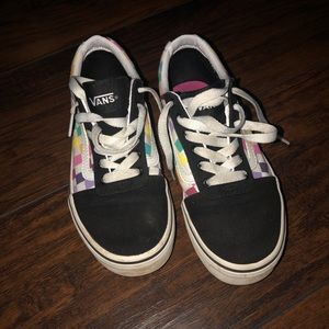 Black/Multi-Color Vans